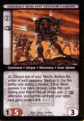 Contract with 21st Centauri Lancers