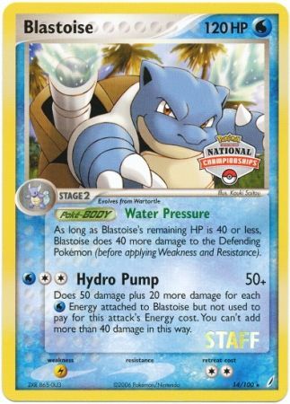 Blastoise - 14/100 - (Staff 2007 Nationals) Rare