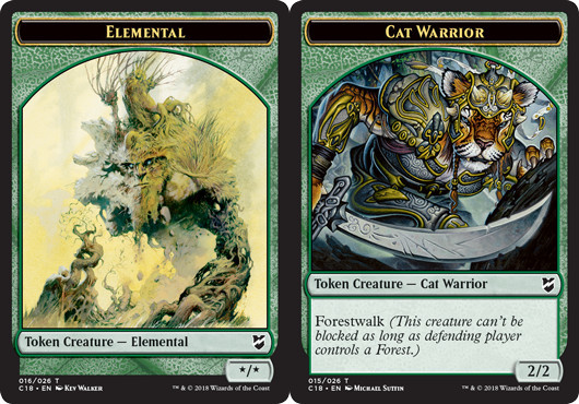 Elemental Token // Cat Warrior Token