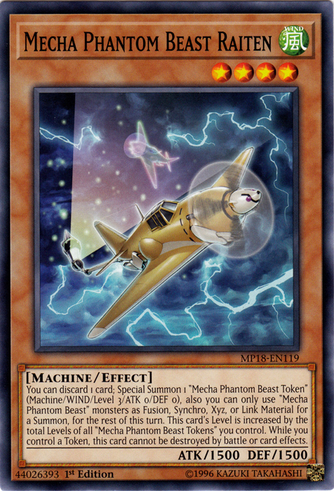 Mecha Phantom Beast Raiten - MP18-EN119 - Common - 1st Edition