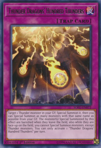 Thunder Dragons Hundred Thunders - SOFU-EN072 - Rare - 1st Edition