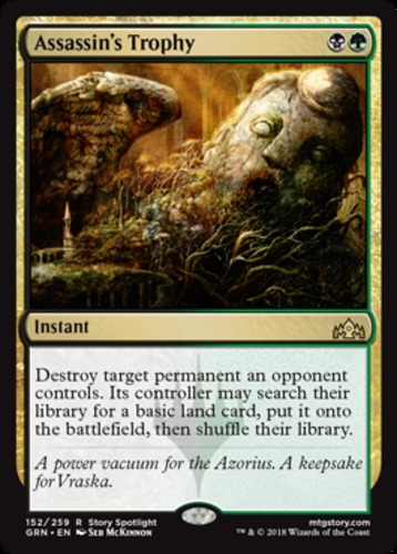 Assassin's Trophy 1x FOIL GRN MTG Guilds of Ravnica Rare MINT black green Assassin's Trophy 1x FOIL GRN MTG Guilds of Ravnica Rare MINT black green