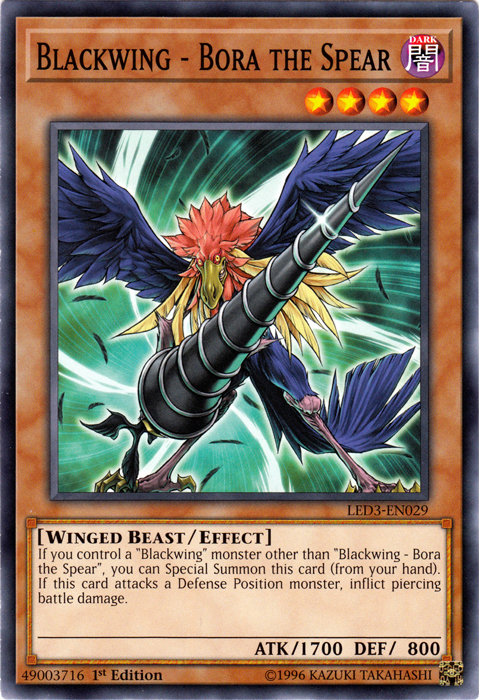 Blackwing - Bora la lance - LED3-EN029 - Commun - 1ere edition // Legendary Duelists: White Dragon Abyss - LED3