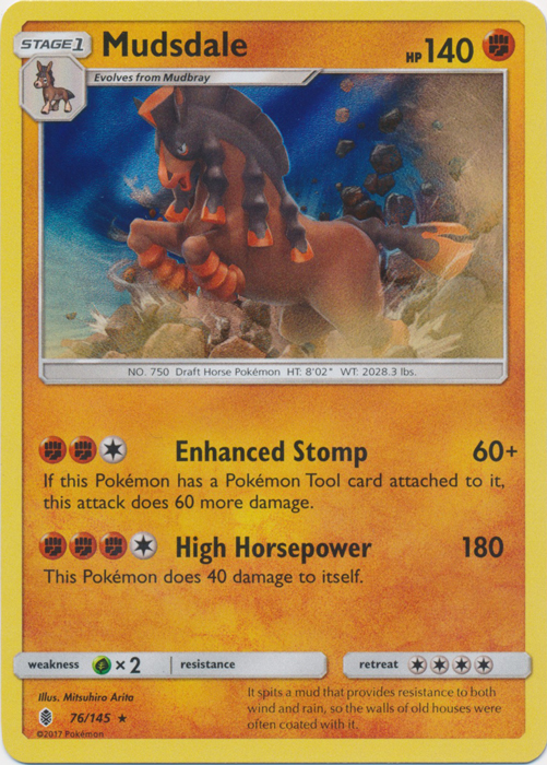 Mudsdale - 76/145 - Rare - Prerelease Kit Exclusive