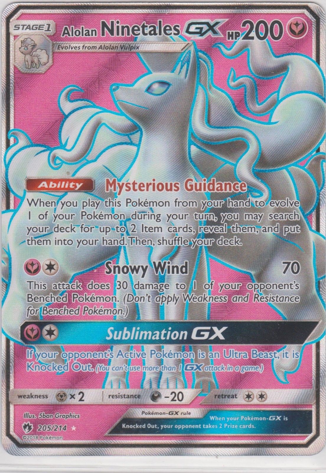 Alolan Ninetales GX - 205/214 - Art complet ultra rare // Alolan Ninetales GX - 205/214 - Full Art Ultra Rare