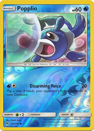 Popplio - 64/214 - Common - Reverse Holo