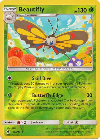 Beautifly - 26/214 - Rare - Reverse Holo