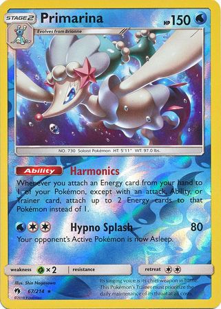 Primarina - 67/214 - Rare - Reverse Holo