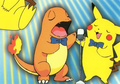 Charmander and Pikachu singing - P06