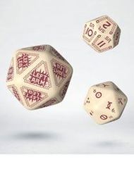 RuneQuest Dice Expension Set beige & burgundy (3)
