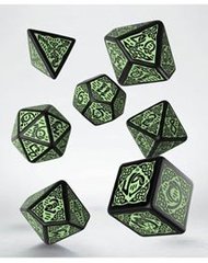 Celtic 3D Revised Dice Set black & green (7)