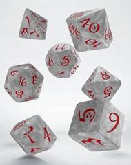 Classic RPG Dice Set pearl & red (7)
