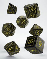 Runic Dice Set black & yellow (7)
