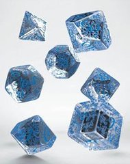 Elvish Dice Set translucent & blue (7)