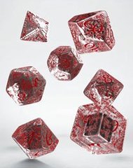 Elvish Dice Set translucent & red (7)