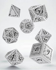 Elvish Dice Set white & black (7)