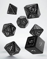 Elvish Dice Set black & White (7)