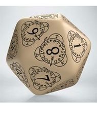 Q-Workshop Life Counter Die D20 beige & black