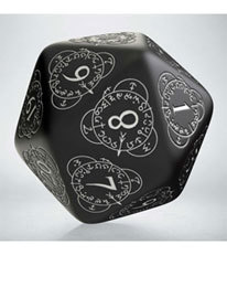 Q-Workshop Life Counter Die D20 black & white