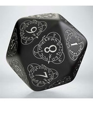 Q-Workshop Life Counter Die D20 black & white