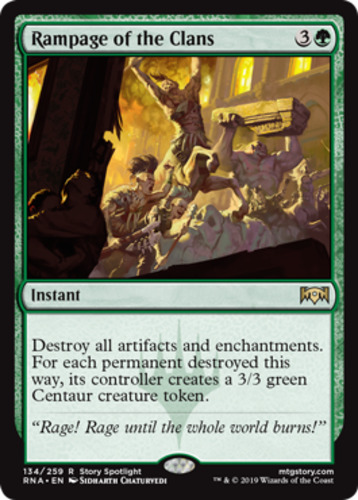 Rampage of the Clans 1x FOIL RNA MTG Ravnica Allegiance Rare MINT green