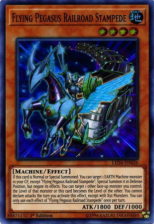 Flying Pegasus Railroad Stampede - LED4-EN036 - Super Rare - 1st Edition