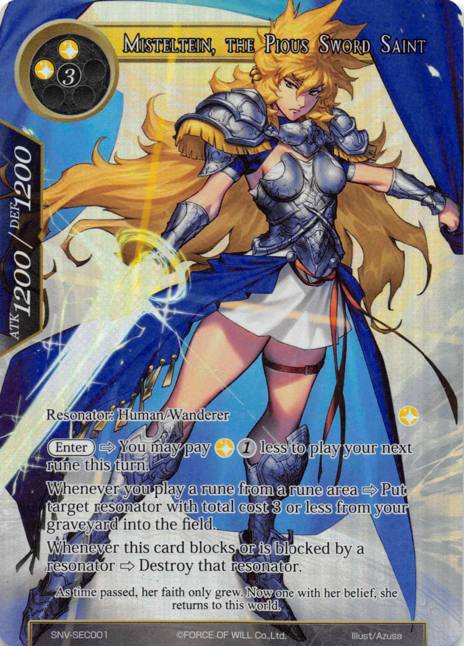 Misteltein, The Pious Sword Saint - SNV-SEC001- SEC