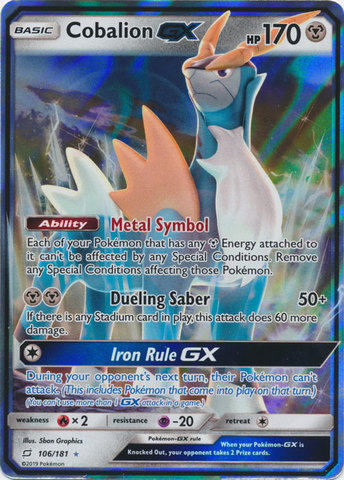 Cobalion GX - 106/181 - Ultra Rare