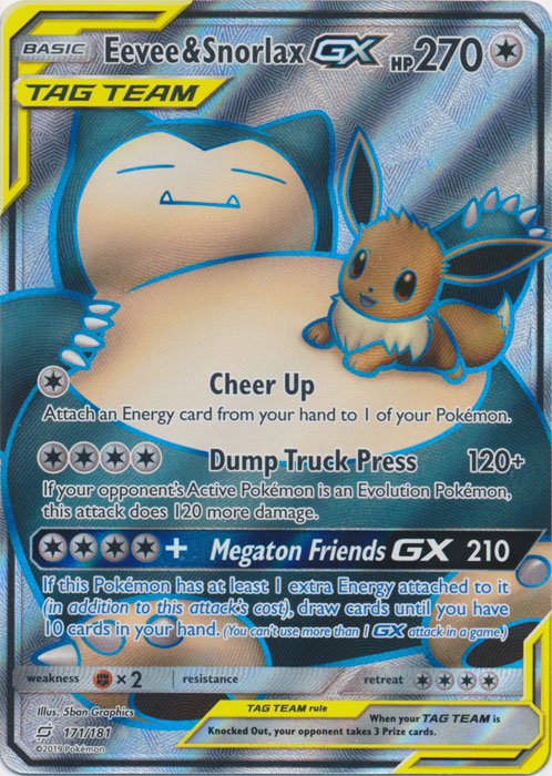 Eevee & Snorlax GX - 171/181 - Full Art Ultra Rare