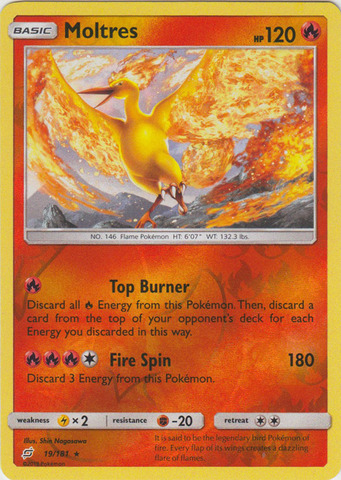 Moltres - 19/181 - Holo Rare - Reverse Holo