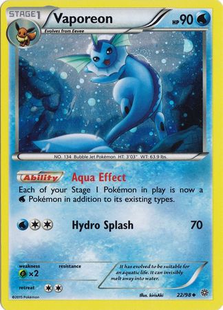 Vaporeon - 22/98 - Cosmos Holo Promo