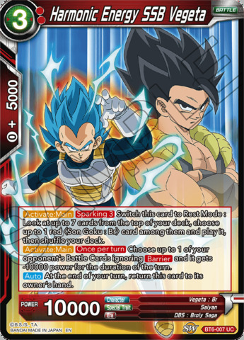 Harmonic Energy SSB Vegeta - BT6-007 - UC - Foil