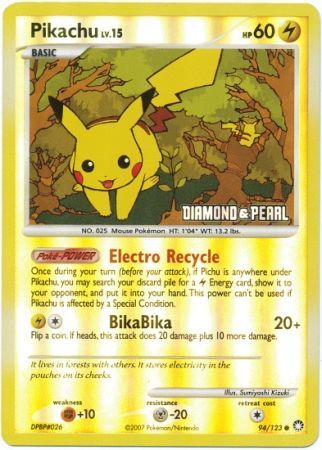 Pikachu - 94/123 - Reverse Holo - BK Promo