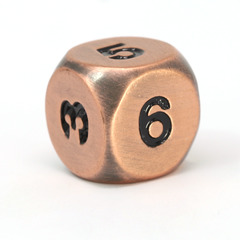 Single d6 - Battleworn Bronze