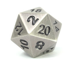 Single d20 - Battleworn Gold w/ Black