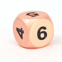 Single d6 - Battleworn Silver w/ Black