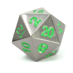 Single d20 - Sinister Chrome w/ Blue