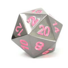 Single d20 - Sinister Chrome w/ Orange