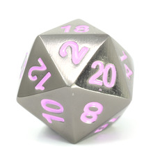 Single d20 - Sinister Chrome w/ Pink