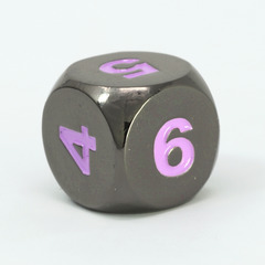 Single d6 - Sinister Chrome w/ Pink