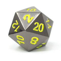 Single d20 - Sinister Chrome w/ Red