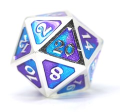 Single d20 - Sinister Chrome w/ Yellow