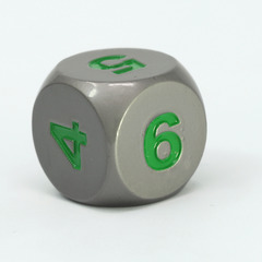 Single d6 - Gunmetal w/ Blue