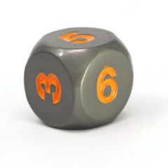 Single d6 - Gunmetal w/ Green