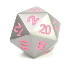 Single d20 - Gunmetal w/ Orange