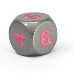 Single d6 - Gunmetal w/ Orange