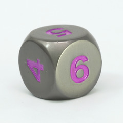 Single d6 - Gunmetal w/ Pink