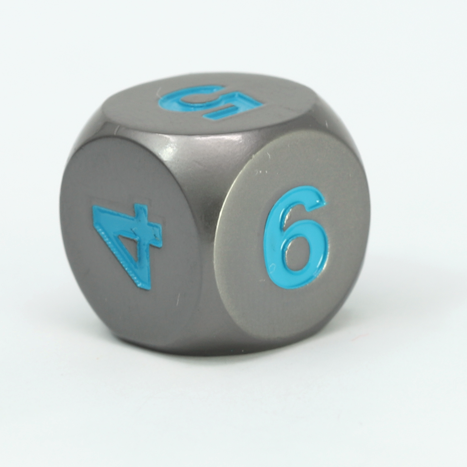 Single d6 - Gunmetal w/ Red