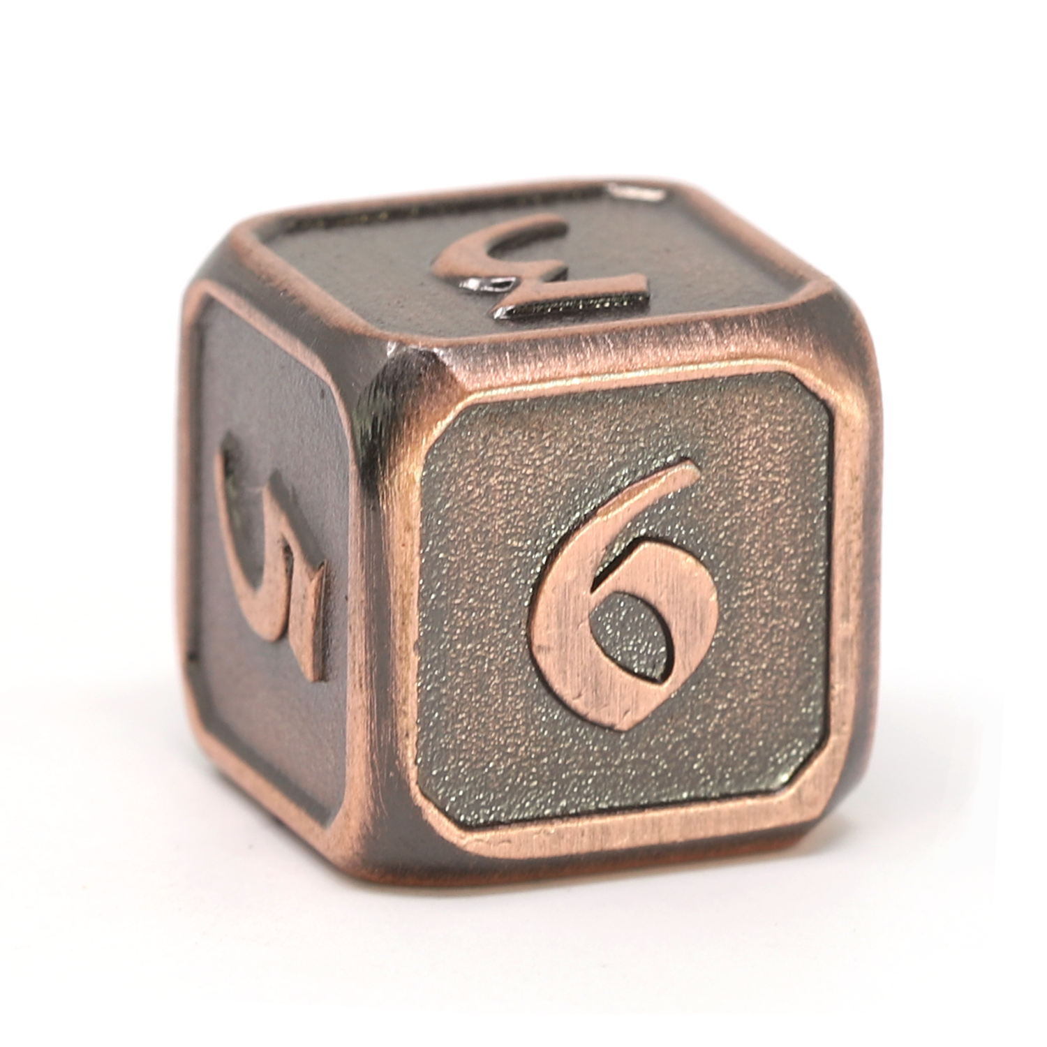 Single d6 - Gunmetal w/ Yellow