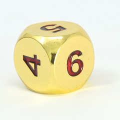 Single d6 - Classic Gold Emerald